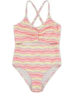 Hurley Kids Cutout One Piece Swimsuit (Big Kid) | Swimwear